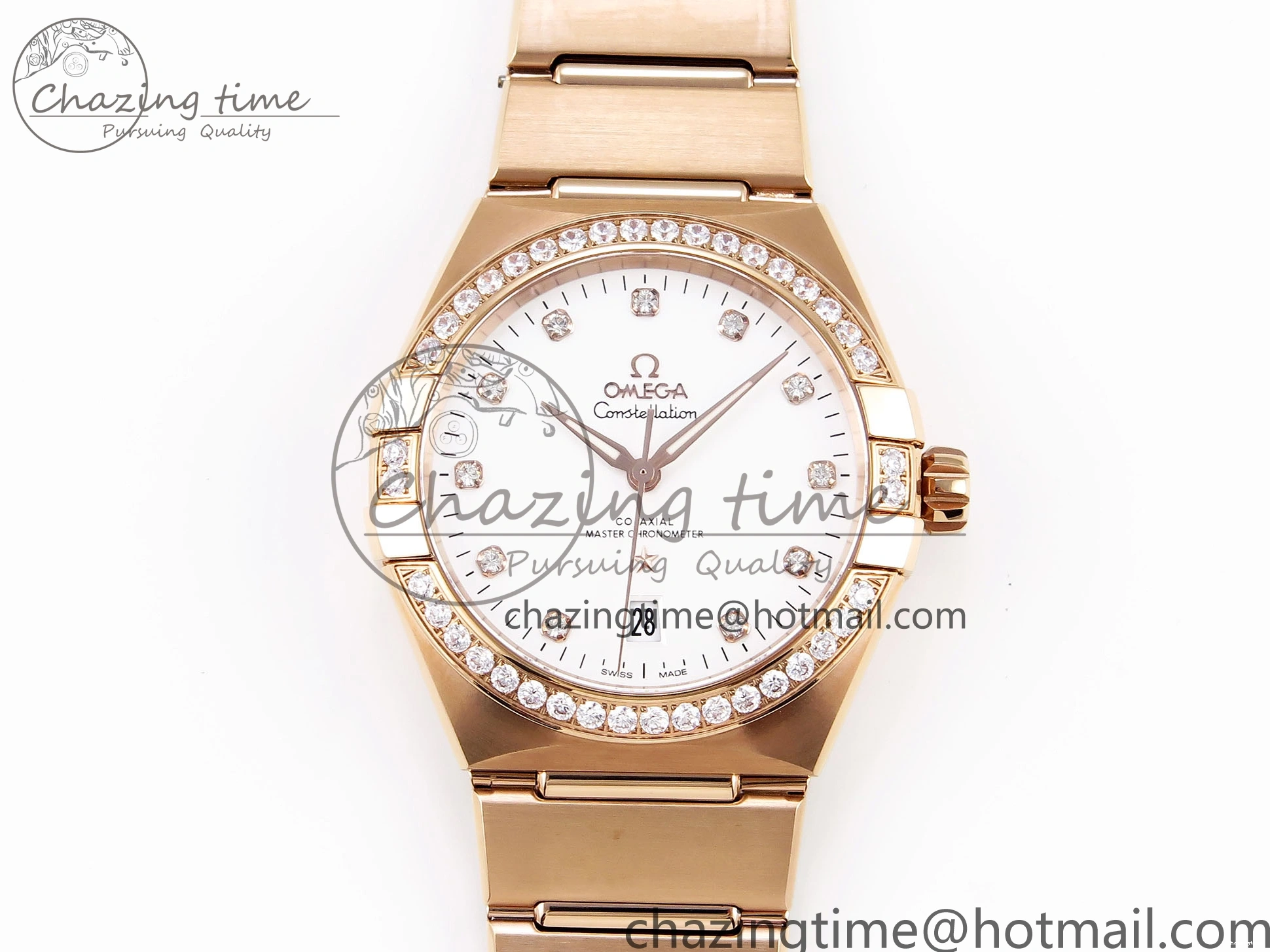 0511 Soft Constellation 39mm RG Diamonds Bezel ASWF 1:1 Best Edition White Dial on RG Bracelet A 7783